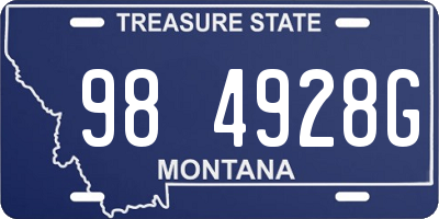 MT license plate 984928G