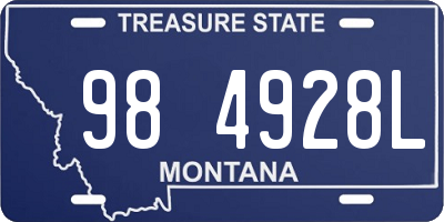 MT license plate 984928L