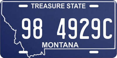 MT license plate 984929C