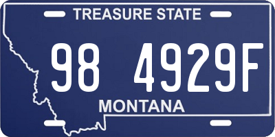 MT license plate 984929F