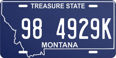 MT license plate 984929K