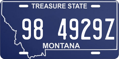 MT license plate 984929Z