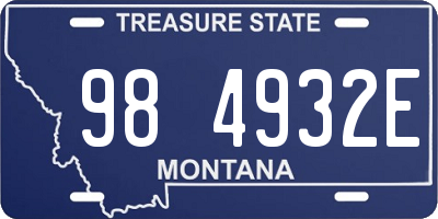 MT license plate 984932E