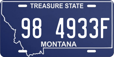 MT license plate 984933F