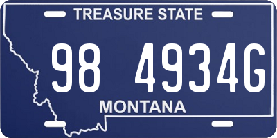MT license plate 984934G