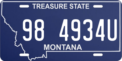 MT license plate 984934U