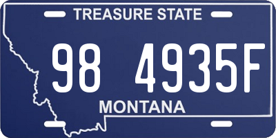 MT license plate 984935F