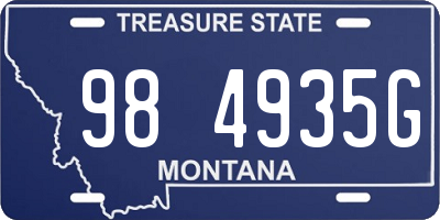 MT license plate 984935G