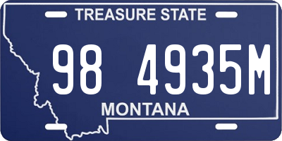 MT license plate 984935M