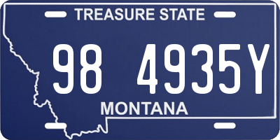 MT license plate 984935Y