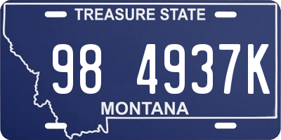 MT license plate 984937K