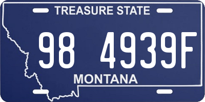 MT license plate 984939F