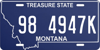 MT license plate 984947K