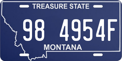 MT license plate 984954F