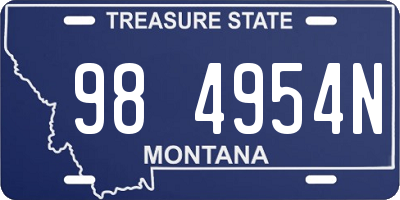 MT license plate 984954N