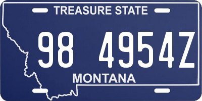 MT license plate 984954Z