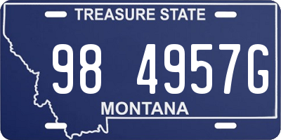 MT license plate 984957G