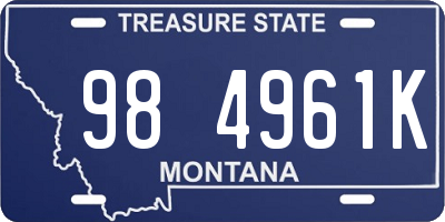 MT license plate 984961K