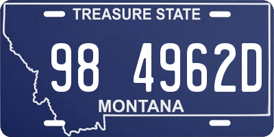 MT license plate 984962D