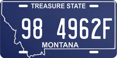 MT license plate 984962F