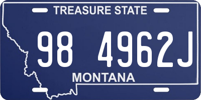 MT license plate 984962J