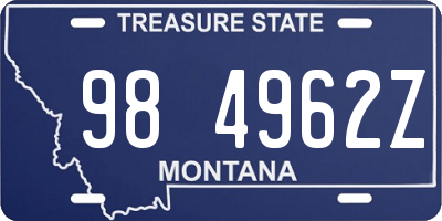 MT license plate 984962Z