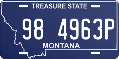 MT license plate 984963P