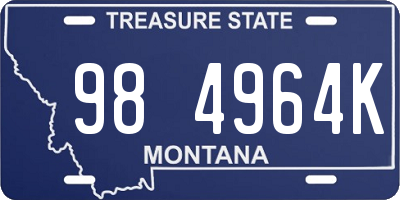 MT license plate 984964K
