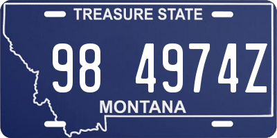 MT license plate 984974Z