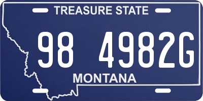 MT license plate 984982G