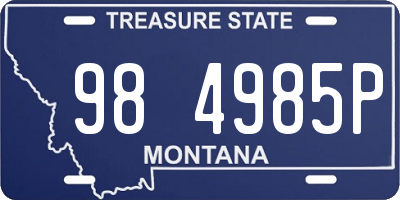 MT license plate 984985P