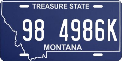 MT license plate 984986K