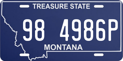 MT license plate 984986P