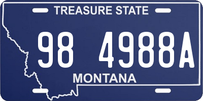 MT license plate 984988A