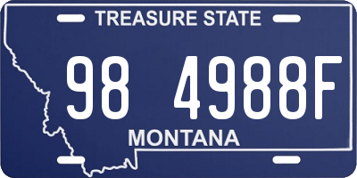 MT license plate 984988F