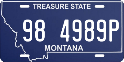 MT license plate 984989P