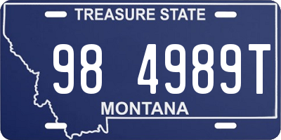 MT license plate 984989T