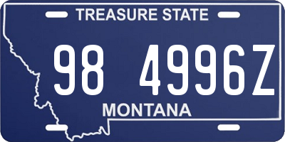 MT license plate 984996Z