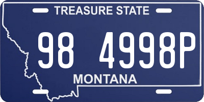 MT license plate 984998P