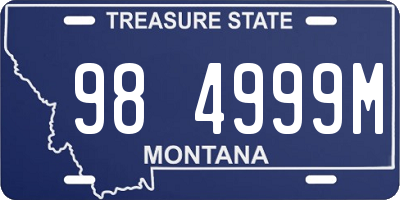 MT license plate 984999M