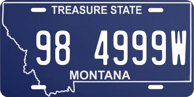 MT license plate 984999W