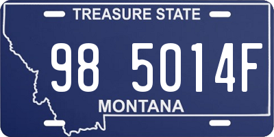 MT license plate 985014F