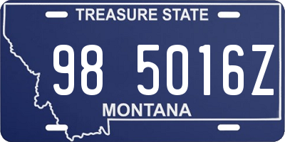 MT license plate 985016Z