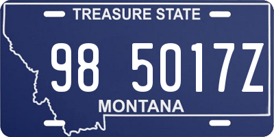 MT license plate 985017Z