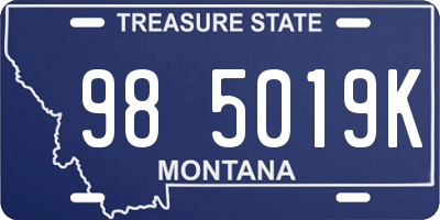 MT license plate 985019K