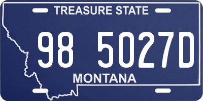 MT license plate 985027D