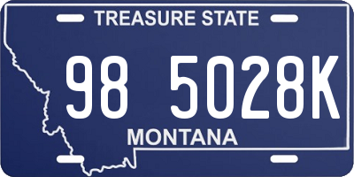 MT license plate 985028K