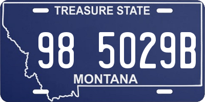 MT license plate 985029B