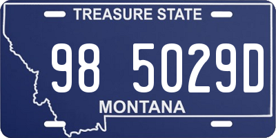 MT license plate 985029D