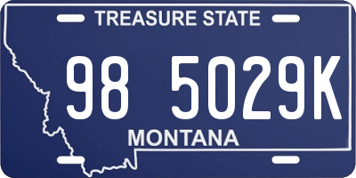 MT license plate 985029K
